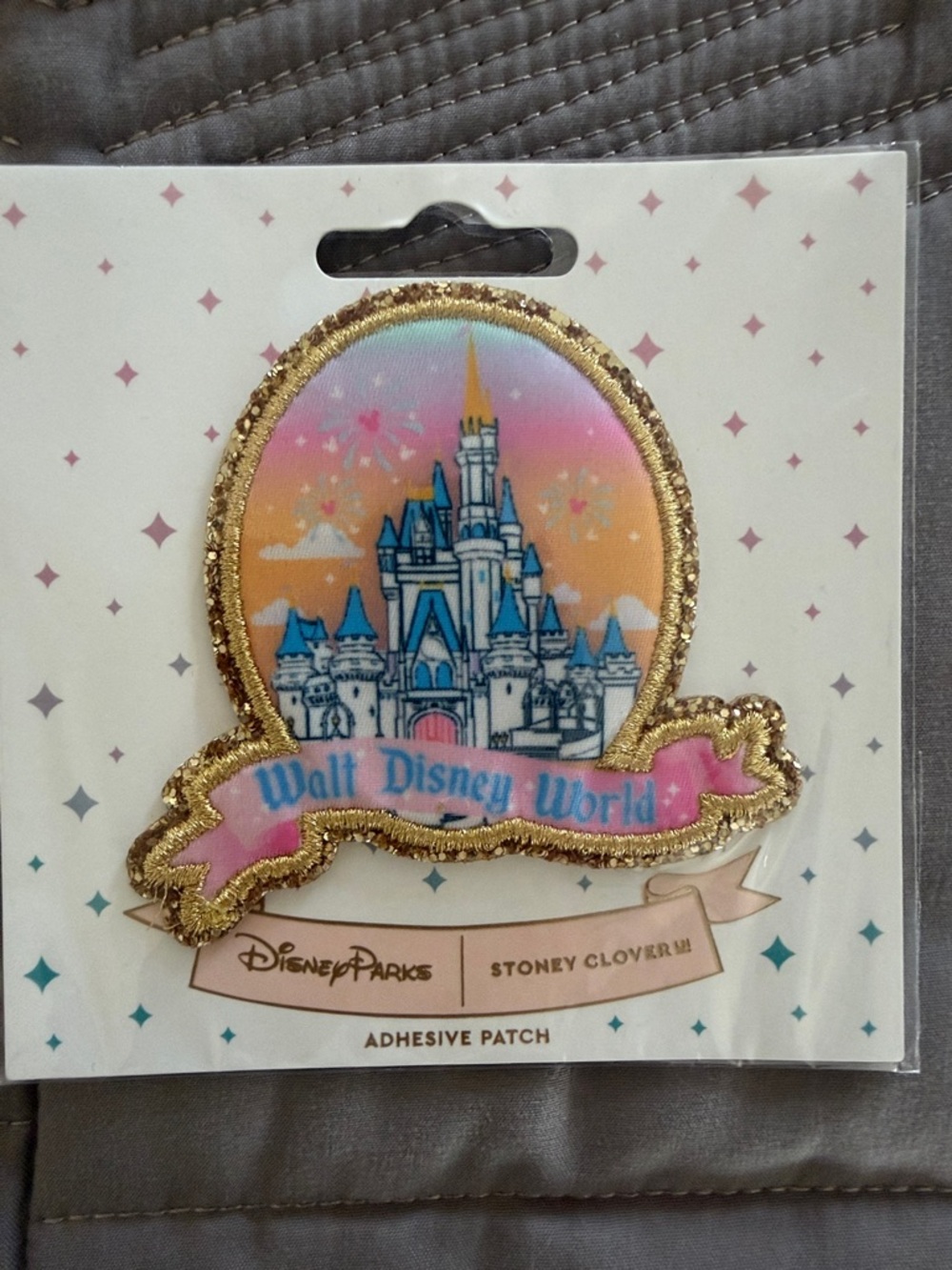 Stoney Clover Lane Walt Disney World Castle Patch in Pink, Blue, Gold